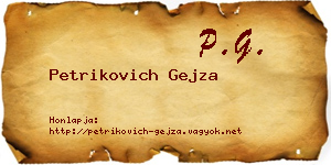 Petrikovich Gejza névjegykártya